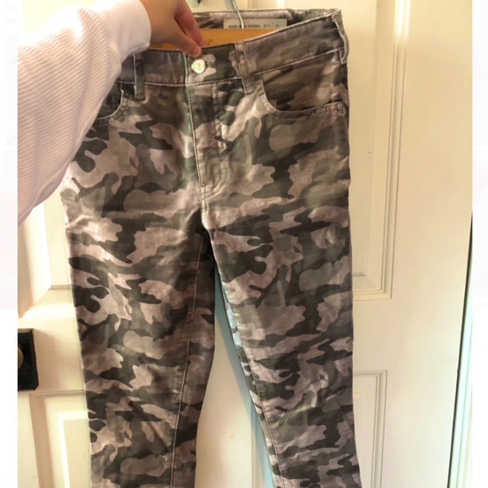 Anthropologie Pilcro Velvet Camo High Rise Skinny